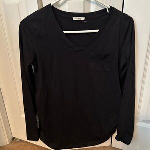 Splendid black long sleeve maternity top